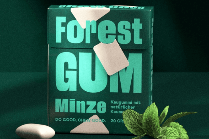 Plastikfreies Kaugummi auf natürlicher Gummibasis