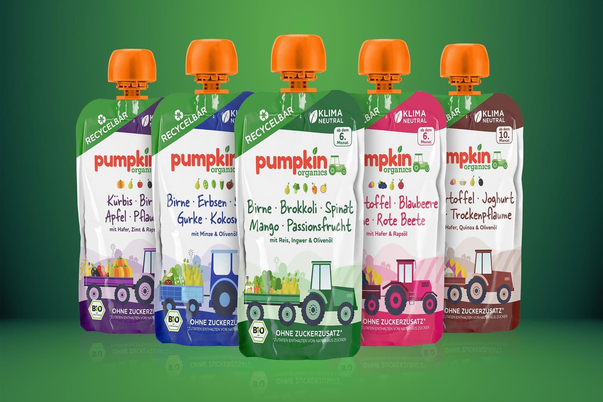 Entdeckt die große Auswahl an Quetschies von Pumpkin Organics!