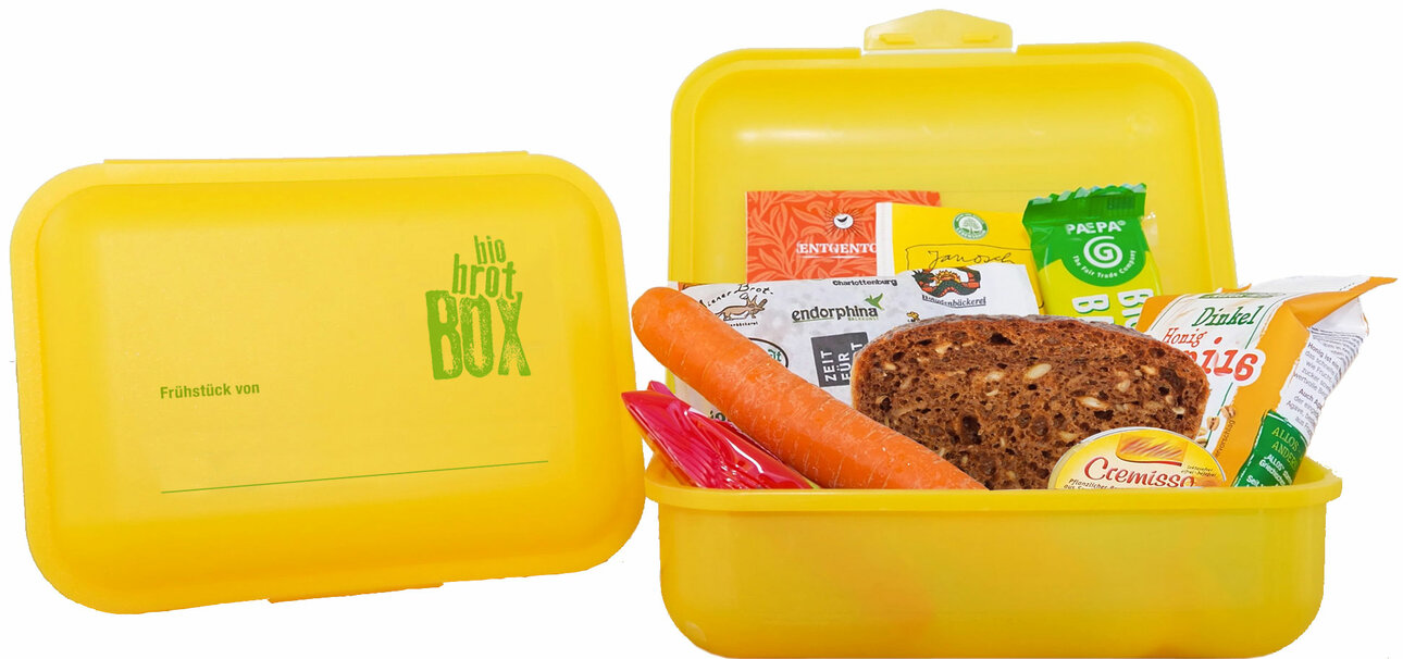edes Kind soll täglich ein Frühstück bekommen. Daran soll Eltern die gelbe Box erinnern.