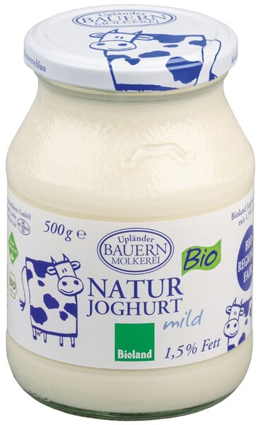Bioland Naturjoghurt mild 1,5% Glas | bio123
