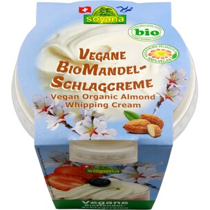 Mandel-Schlagcreme - vegane Alternative zu Schlagsahne auf der Basis von Mandeln