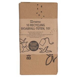 10 memo Bioabfall-Kompostbeutel aus Recyclingpapier 10 l, 23 x 13 x 34 cm