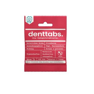 Denttabs Zahnputztabletten Strawberry ohne Fluorid für Kinder und Erwachsene