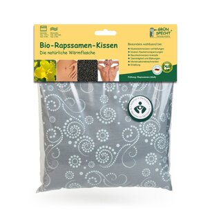 Bio-Rapssamen-Kissen 22 x 24 cm, grau-mint