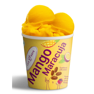 Bio Mango-Maracuja-Eis, vegan, laktosefrei,glutenfrei,mit Datteln gesüßt 450ml