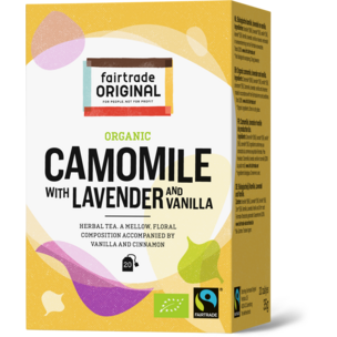 Biologischer Camomile with Lavender and Vanilla Tea. Fairtrade. 20 Teebeutel.
