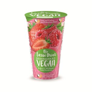 Bio Vegan Lassi Erdbeere-Himbeere