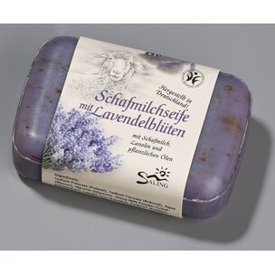 Schafmilchseife mit Lavendelblüten 100g mit Banderole, BDIH zertifiziert