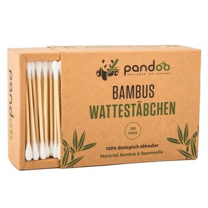 pandoo Bambus Wattestäbchen, 200 Stück
