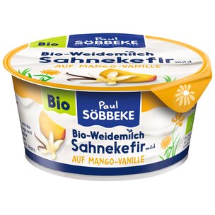 Bio-Weidemilch Sahnekefir Mango-Vanille 150g