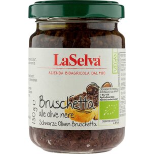 Schwarze Oliven Bruschetta-Zubereitung aus schw.O.