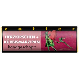 Schoko-Mini Herzkirschen + Kürbismarzipan