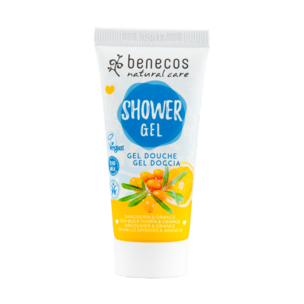 benecos Shower Gel MINI Sanddorn & Orange, 30 ml