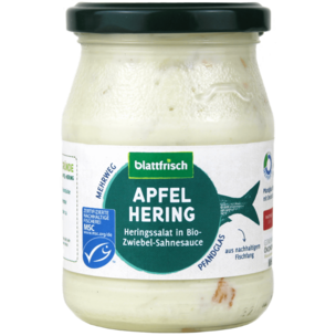 Apfel Hering - Heringssalat in Bio-Zwiebel-Sahnesauce (Pfandglas 250g)
