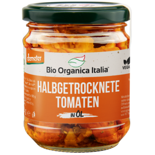 Bio Organica Italia halbgetrocknete Tomaten mit native Olivenöl extra DEMETER