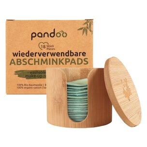 pandoo Abschminkpads aus Bio-Baumwolle, 18 Stück, wiederverwendbar