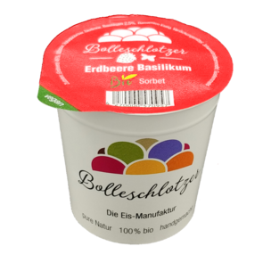 Erdbeere Basilikum Bio-Sorbet 140 ml Becher