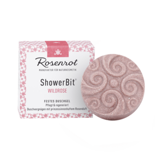 ShowerBit® - festes Duschgel Wildrose - 60g - in Schachtel