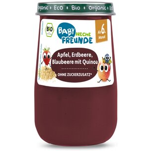 FF Bio Gläschen Apfel, Erdbeere mit Quinoa