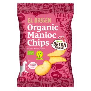 el origen Bio Maniok Chips mit veganem Bacon-Geschmack, 60g