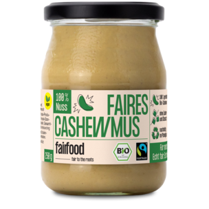 Faires Nussmus 100% Cashew (250g, Pfandglas klein, Bio & Fairtrade)