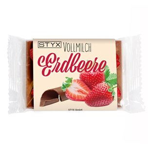 Bio Vollmilchschokolade mit Erdbeeren 50g