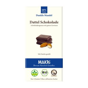 Dattel Schokolade - Dunkle Mandel 68%