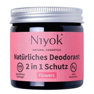 NIYOK - Crème Déodorante Anti-Transpirante 2 en 1 : Fleurs