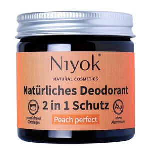 NIYOK - Crème Déodorante Anti-Transpirante 2 en 1 : Peach Perfect