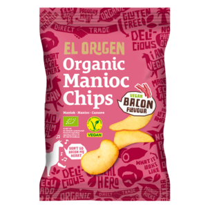 el origen 12er Tray Bio Maniok Chips mit veganem Bacon-Geschmack