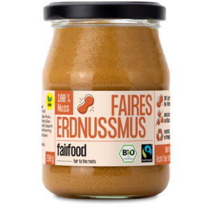 Faires Nussmus 100% Erdnuss (250g, Pfandglas klein, Bio & Fairtrade)