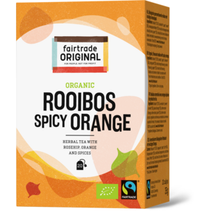 Biologischer Rooibos Spicy Orange Tea. Fairtrade. 20 Teebeutel.