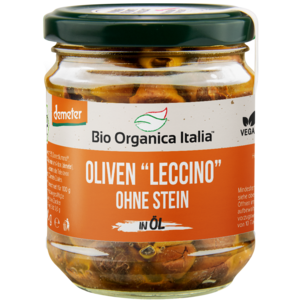 Bio Organica Italia Schwarze OLIVEN LECCINO in Olivenöl nativ extra 
