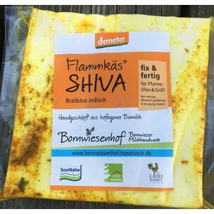 Flammkäs Shiva, Bratkäse indisch, fix und fertig für Ofen, Pfanne, Grill