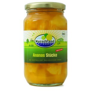 Bio-Ananas Stücke 370 ml Gl. MARSCHLAND