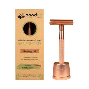 pandoo Metall Rasierhobel, Rosé Gold, wiederverwendbar