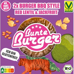 Burger BBQ Style Jackfruit & Red Lentil 2x90g - Bio-veganer Burger Bratling 