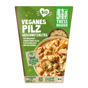 veganes Bio Pilz-Geschnetzeltes mit Naturreis