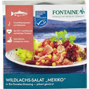 Wildlachs-Salat Mexiko in Bio-Tomatendressing – 