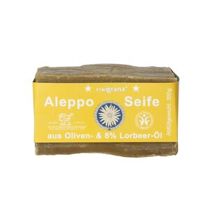 FINigrana Aleppo Seife, Olive &  8% Lorbeeröl, 200g traditionell handgeschnitten