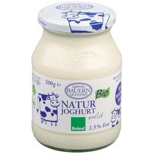 Bioland Naturjoghurt mild 1,5% Glas