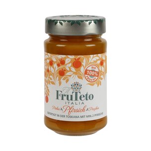 FruTeto Italia 100% Pfirsich Bio-Fruchtaufstriche 250g. Fruchtanteil 100%.