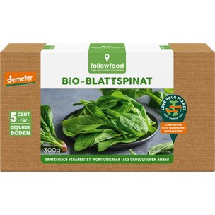 Bio-Blattspinat, erntefrisch verarbeitet, portionierbar, aus ökologischem Anbau