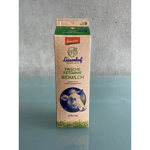 Frische fettarme Biomilch demeter, 1,5% Fett  - Luisenhof Milchmanufaktur