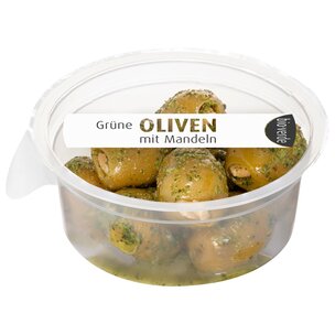 Prepack Grüne Oliven mit Mandeln mariniert