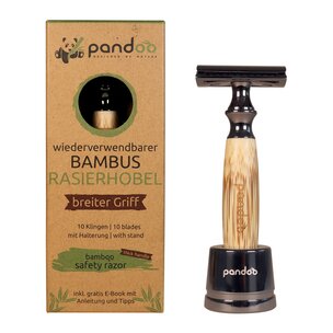 pandoo Bambus Rasierhobel, dicker Griff, wiederverwendbar