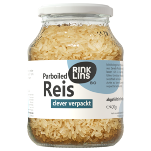 Parboiled Reis im Pfandglas