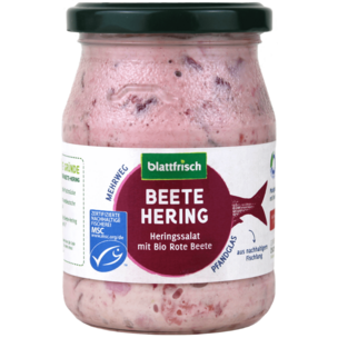 Beete Hering - Heringssalat mit Bio-Rote Beete (Pfandglas 250g)