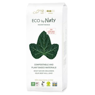 Eco by Naty Inkontinenz Einlagen Regular, 12 St 100% Kompostierbare Materialien