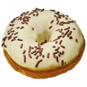 Donut weisse Schokolade mit Schokostreuseln